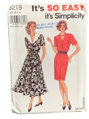 Simplicity "It's So Easy" Misses Dress Pattern 8219 Size 8-10-12-14-16-18 Uncut
